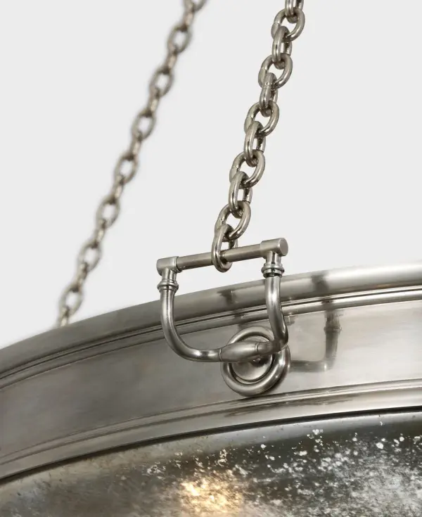 Quinn 35" Chandelier in Pewter with Antique Mercury Glass - Image 3
