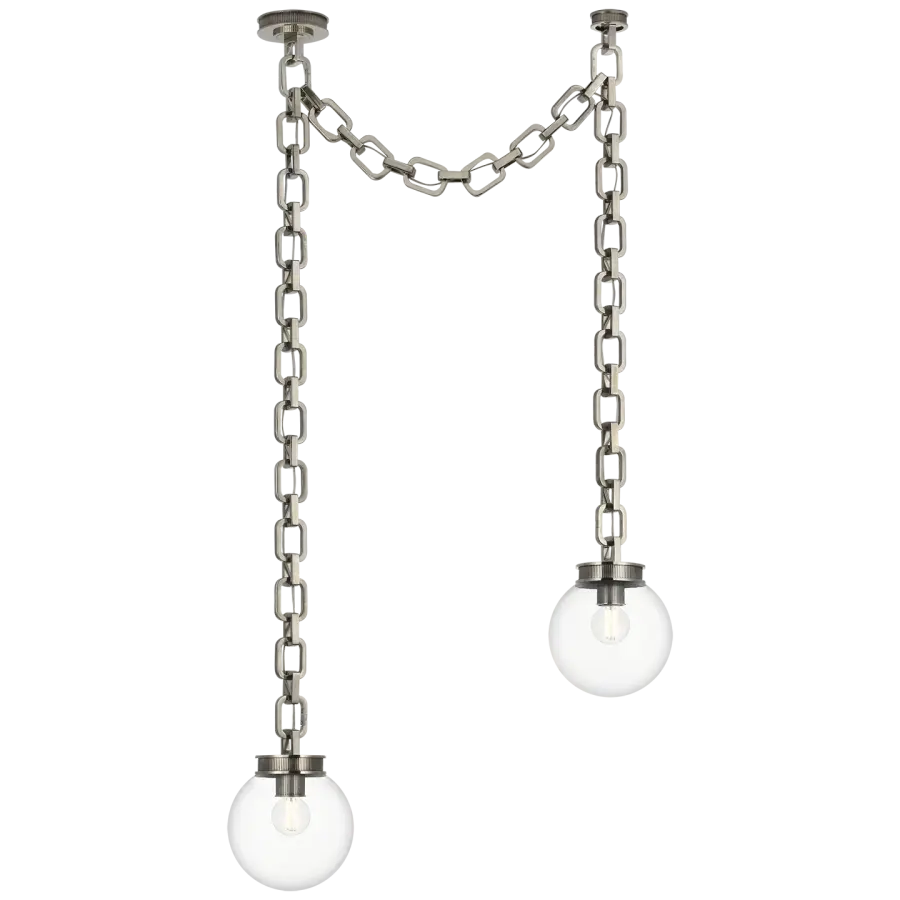 Bellamy 2-Light Statement Chain Globe Chandelier - Image 1