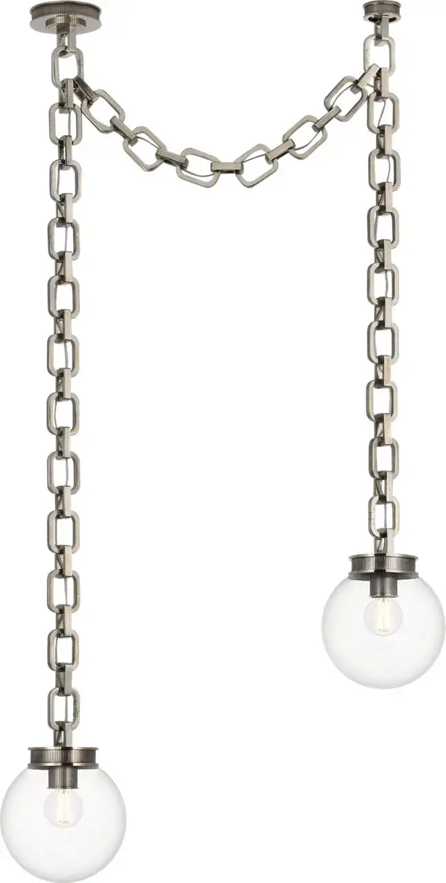 Bellamy 2-Light Statement Chain Globe Chandelier - Image 2