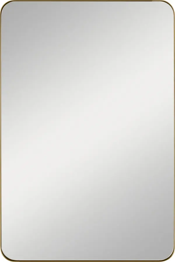The Planer mirror combines clean rectangular lines with a luxurious burnished brass frame, creating a versatile piece that elevates any space. Its medium 36x24 size makes it ideal for bathrooms, bedrooms, and entryways.