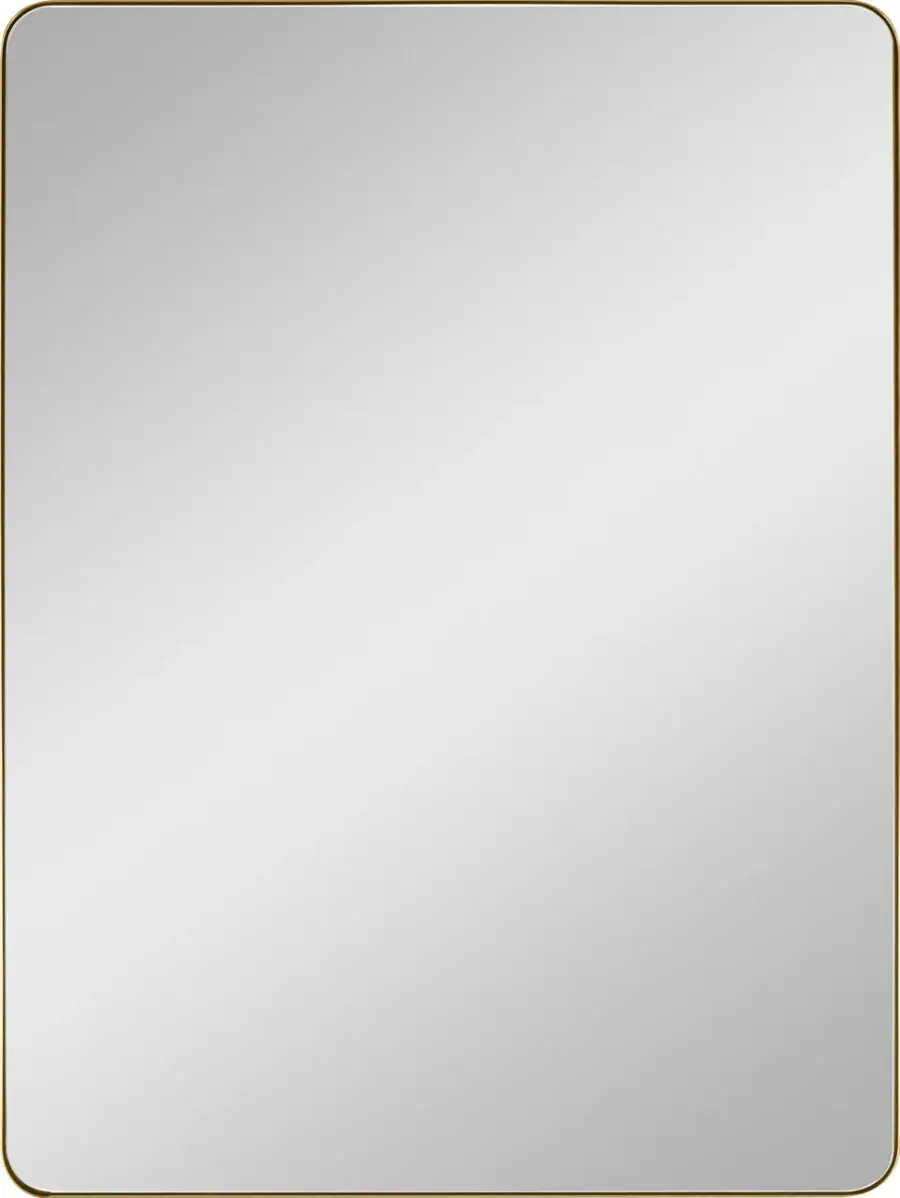 Planer Large Rectangular Mirror in Burnished Brass - Image 1