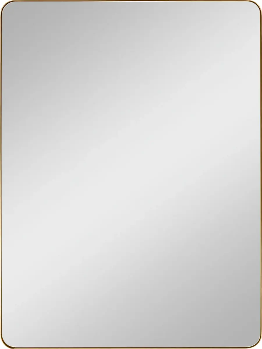 Planer Large Rectangular Mirror in Burnished Brass - Image 2