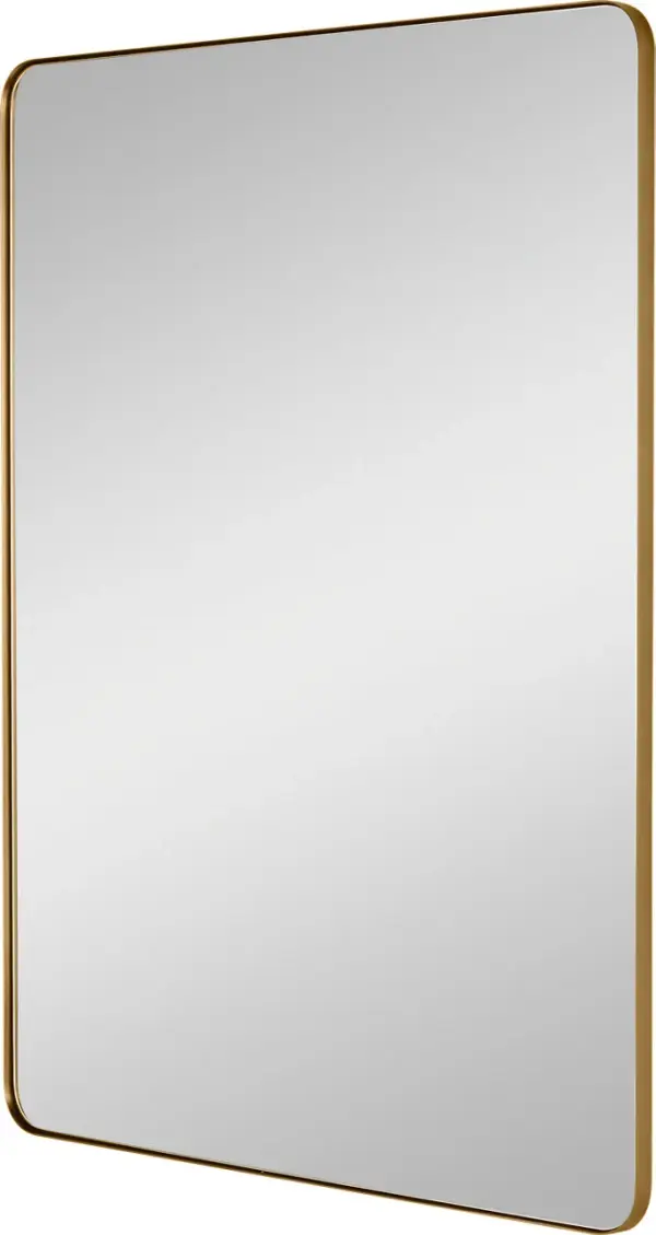 Planer Large Rectangular Mirror in Burnished Brass - Image 3