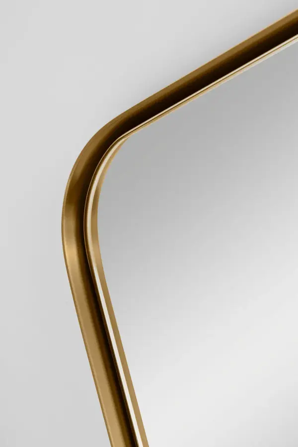 Planer Large Rectangular Mirror in Burnished Brass - Image 4