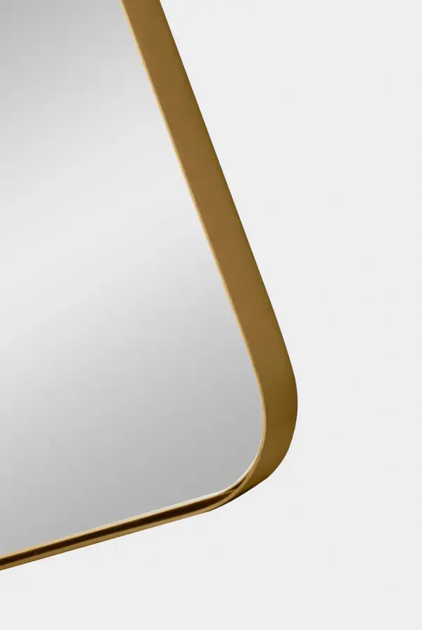 Planer Large Rectangular Mirror in Burnished Brass - Image 5