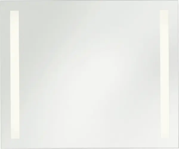The Lustro delivers frameless elegance with vertical radiating lines and integrated LED lighting. Wall-switch controlled with dimming capability, it transitions from bright task lighting to soft ambient glow. - alternate view