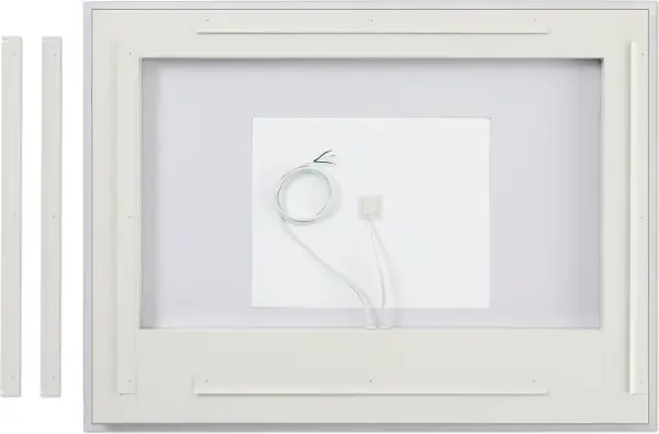 The Mera combines contemporary frame-within-a-frame design with advanced LED technology. Adjustable color temperature, dimming, and defogging make it ideal for task and mood lighting in any modern space. - alternate view