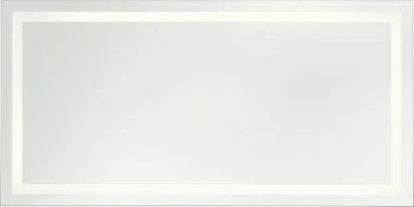 The Mera 72x36 mirror combines contemporary frame-within-a-frame design with advanced LED technology. Touch controls allow dimming and color temperature adjustment, while the defogging feature ensures clarity after showers.