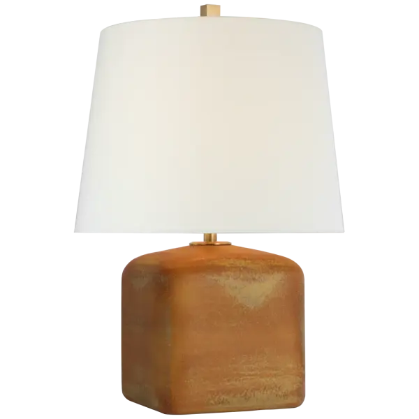 The Ruby Medium Table Lamp brings warmth and character with its unique Yellow Oxide finish and classic linen shade. A versatile transitional piece that works beautifully in both residential and hospitality settings.
