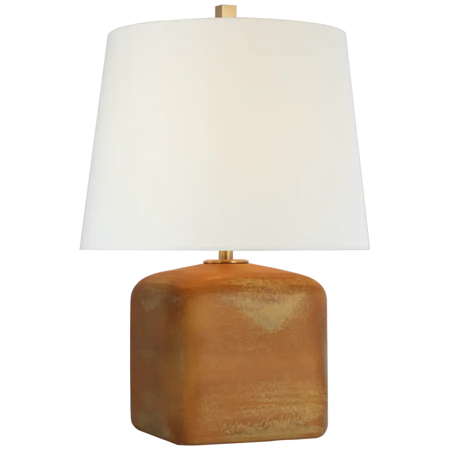 Warm Transitional Table Lamp with Distinctive Yellow Oxide Finish