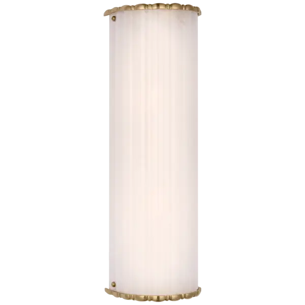 Rosehill 20" Linear Sconce in Hand-Rubbed Antique Brass with White Strie Glass Open Box