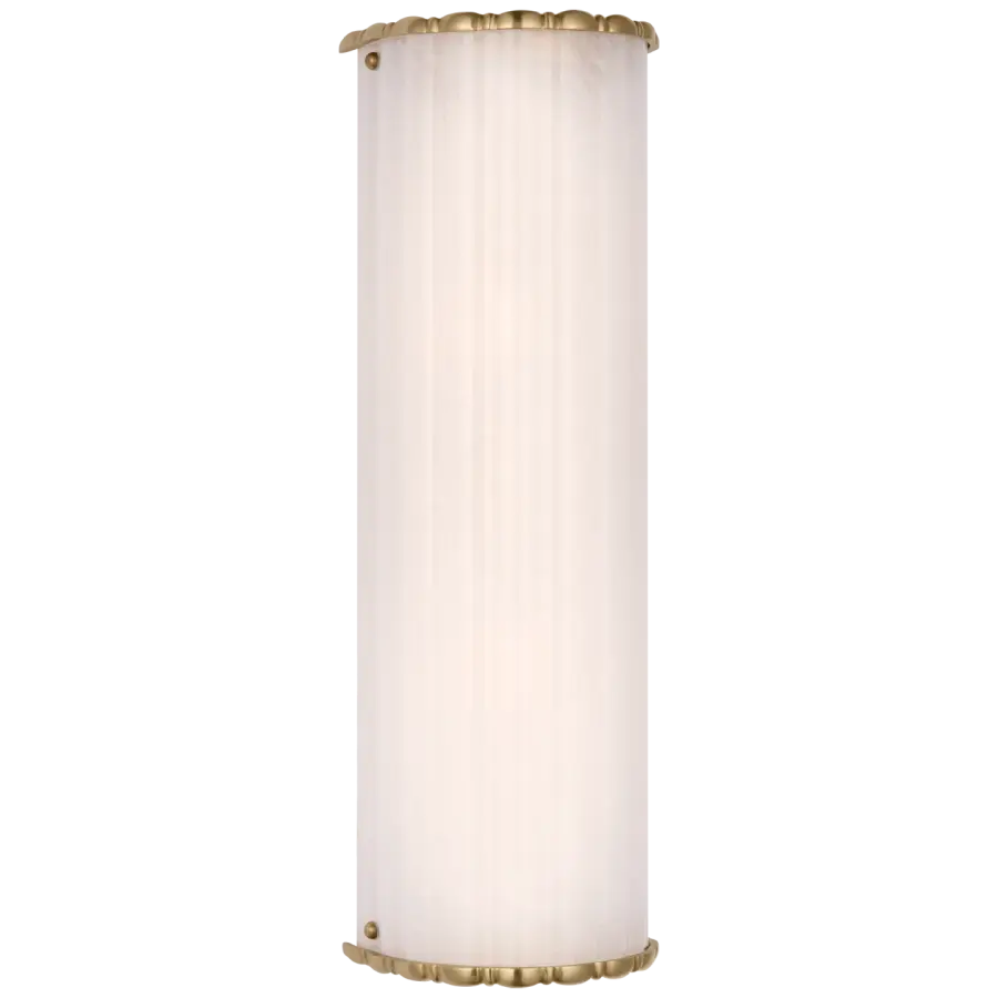 Rosehill 20" Linear Sconce in Hand-Rubbed Antique Brass with White Strie Glass Open Box