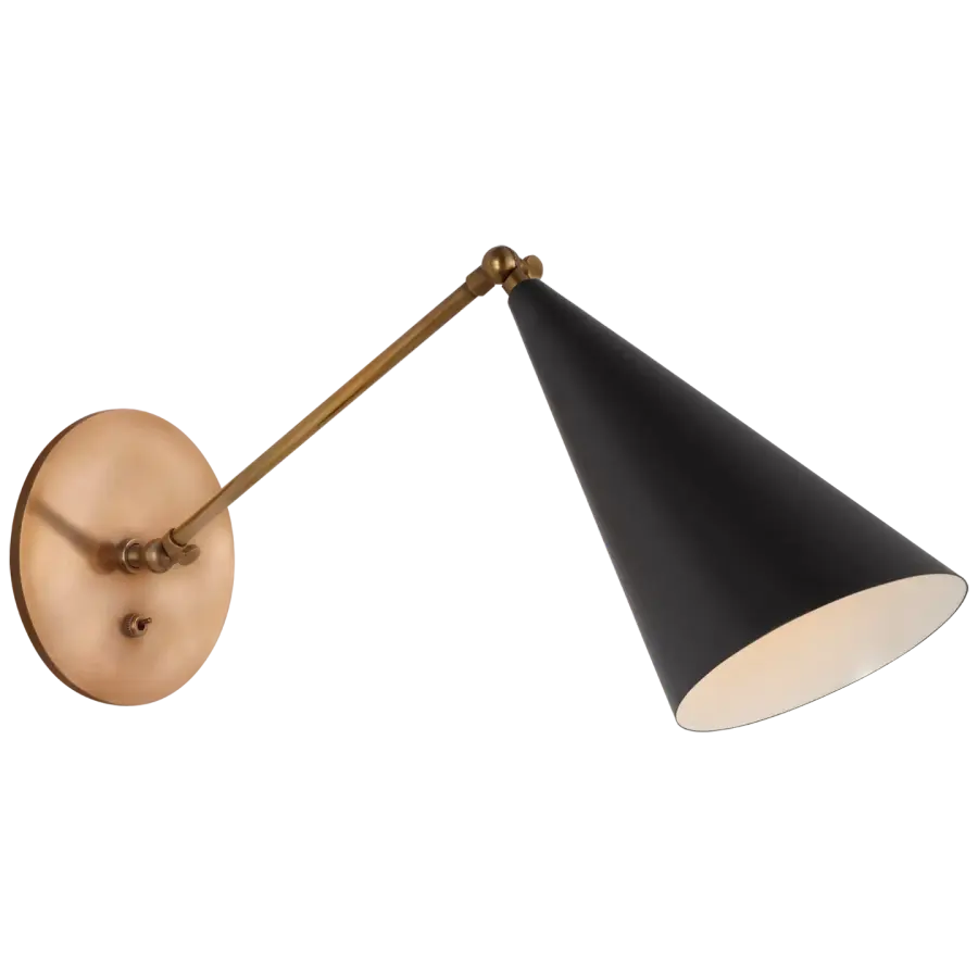 Clemente Single Arm Library Sconce in Black