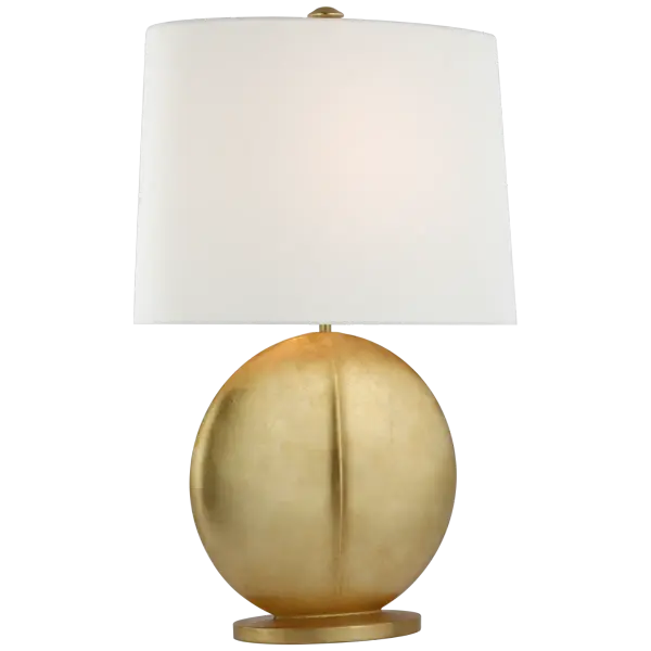 Mariza Medium Table Lamp in Gild with Linen Shade Open Box - alternate view