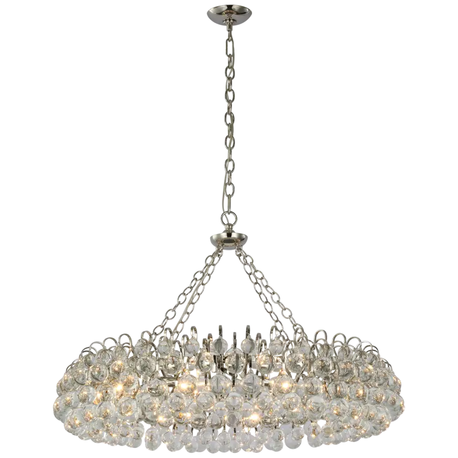 Bellvale Large Ring Chandelier in Polished Nickel with Crystal