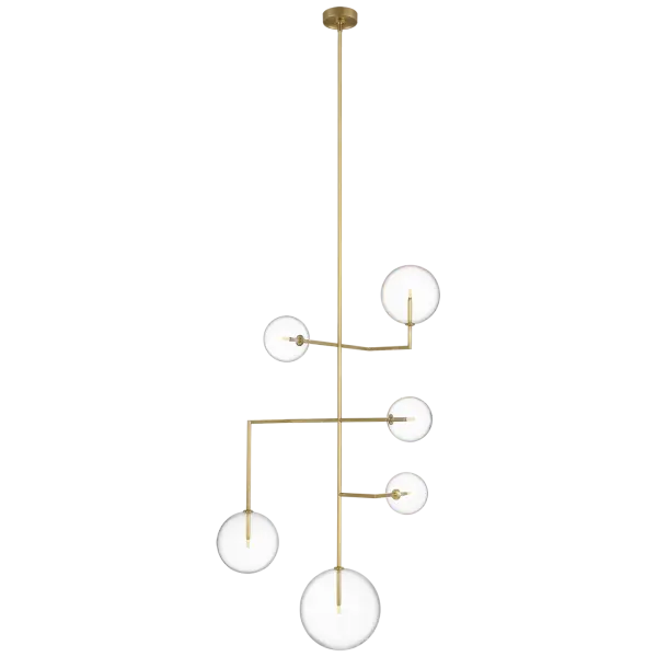 The Linnea 26" chandelier combines traditional elegance with versatile styling. Hand-rubbed antique brass finish and clear glass create a sophisticated entry focal point that works in both classic and transitional spaces.