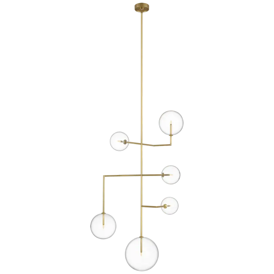 Linnea 26" Entry Chandelier in Hand-Rubbed Antique Brass