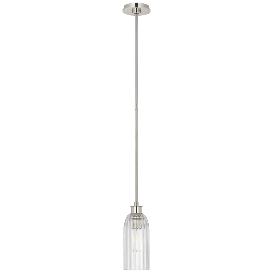 Asalea 5" Pendant in Polished Nickel with Clear Glass