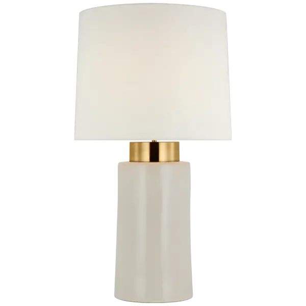 Xian 30" Table Lamp in Ivory and Soft Brass with Linen Shade Open Box