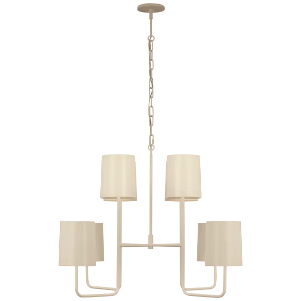 Go Lightly Extra Large Two Tier Chandelier in China White with China White Shades Open Box