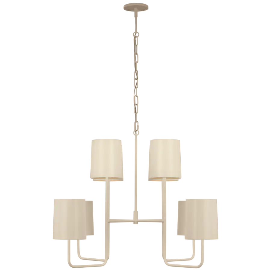 Go Lightly Extra Large Two Tier Chandelier in China White with China White Shades Open Box - Image 2