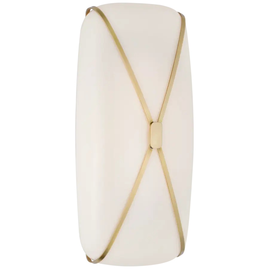 Fondant 18" Linear Bath Sconce in Soft Brass with White Glass