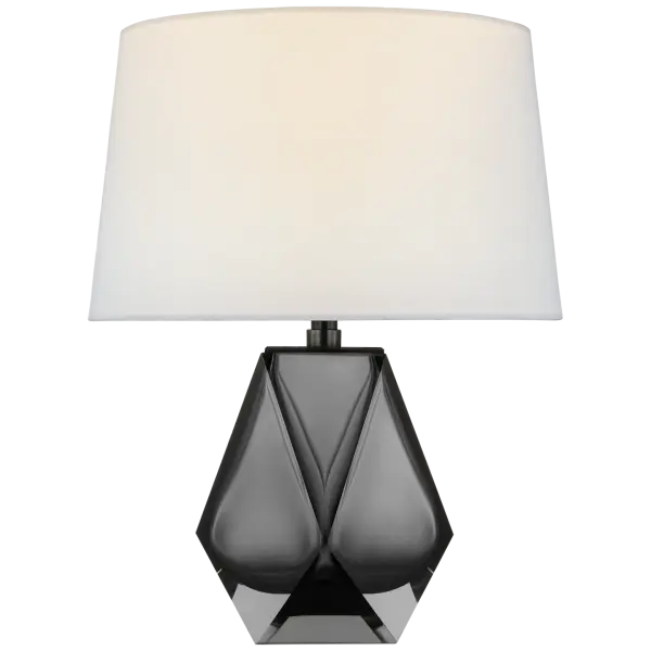 The Gemma Small Table Lamp combines refined smoked glass with a classic linen shade, creating a versatile accent piece that bridges traditional and contemporary design. Perfect for intimate spaces requiring ambient lighting.