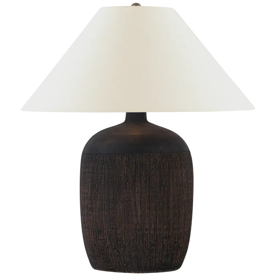 Sculptural Terracotta Table Lamp with Organic Texture and Coastal Appeal