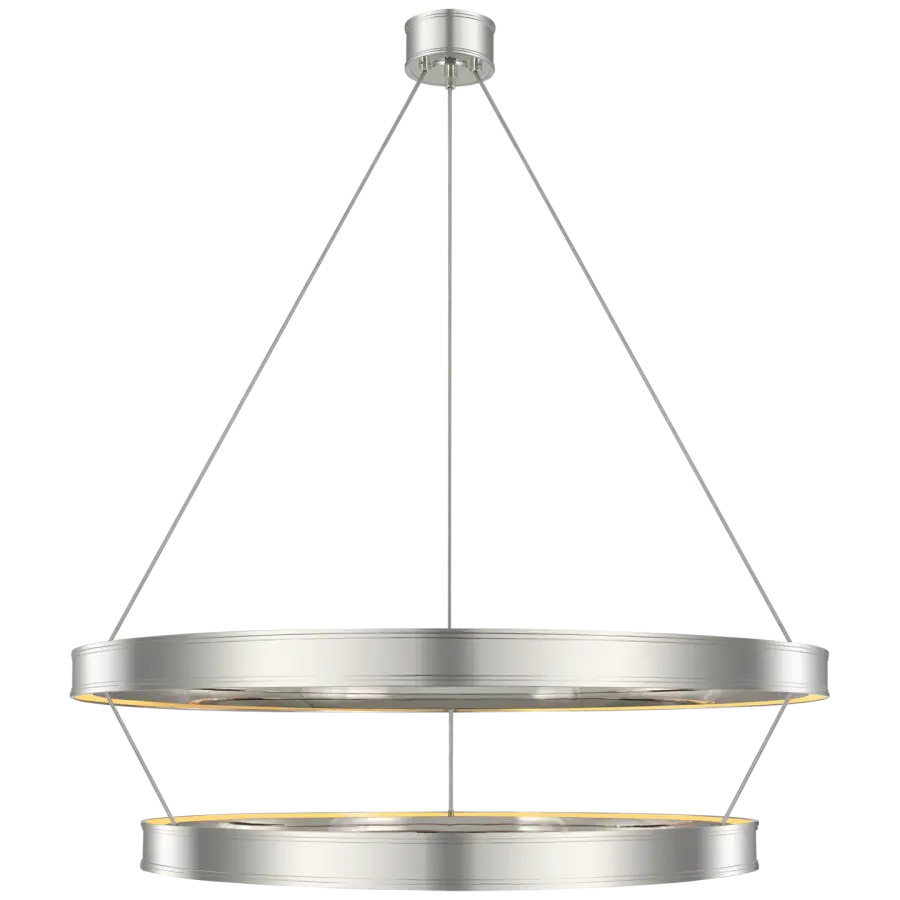 Connery 50" Two-Tier Ring Chandelier in Polished Nickel - Image 1