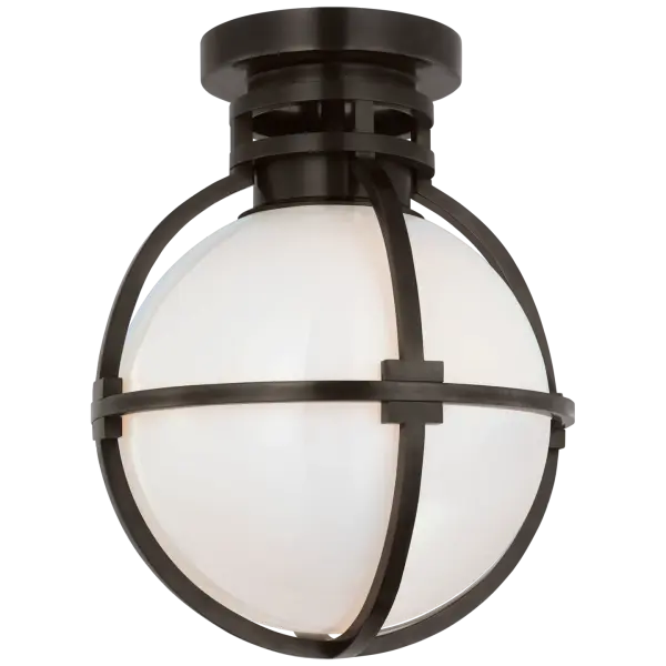 Classic Bronze Globe Flush Mount with Timeless Appeal