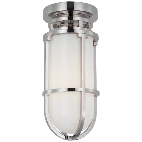 Classic Polished Nickel Flush Mount with Elegant White Glass Diffuser - Image 3