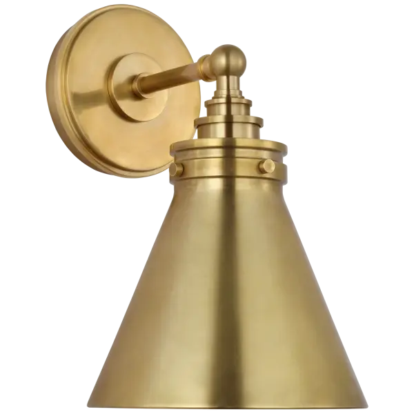 The Parkington Small Wall Light delivers timeless elegance with its antique-burnished brass finish. Perfect for hallways, bathrooms, and intimate spaces requiring refined ambient lighting with traditional charm.