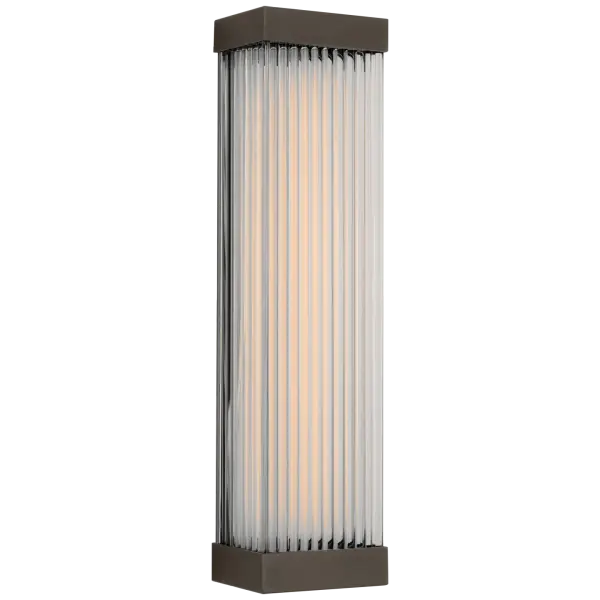 Elegant Glass Rod Sconce with Timeless Bronze Finish