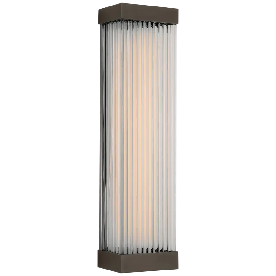 Elegant Glass Rod Sconce with Timeless Bronze Finish