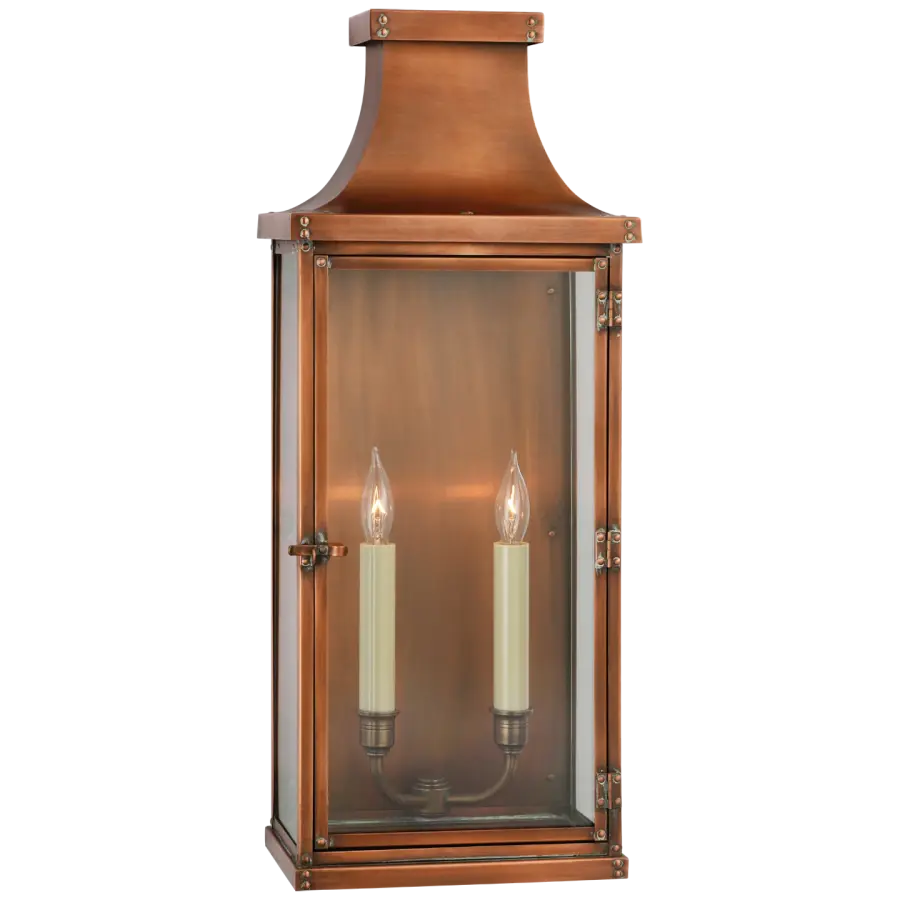 Bedford Wide Tall 3/4 Lantern in Natural Copper