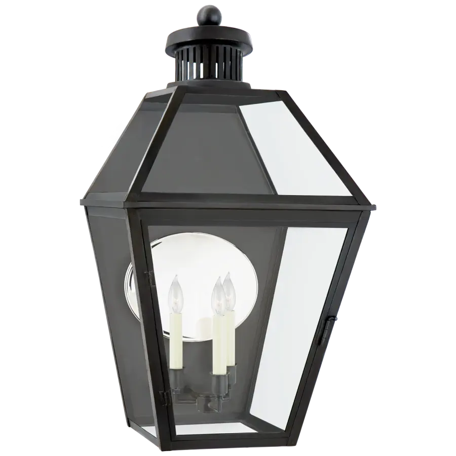 Stratford Large 3/4 Wall Lantern in Blackened Copper