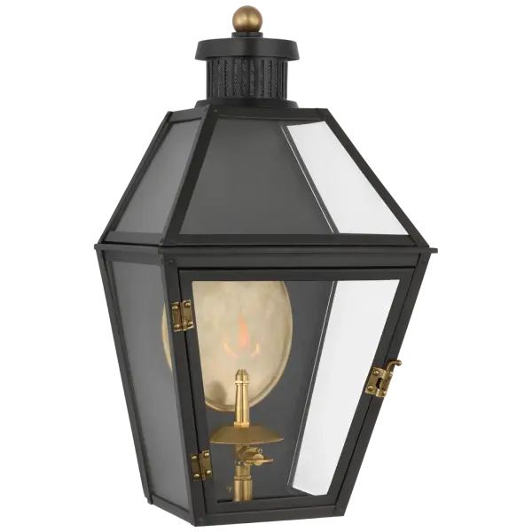 Stratford Small 3/4 Gas Wall Lantern in Matte Black
