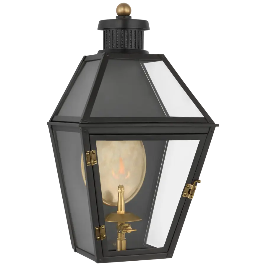 Stratford Small 3/4 Gas Wall Lantern in Matte Black