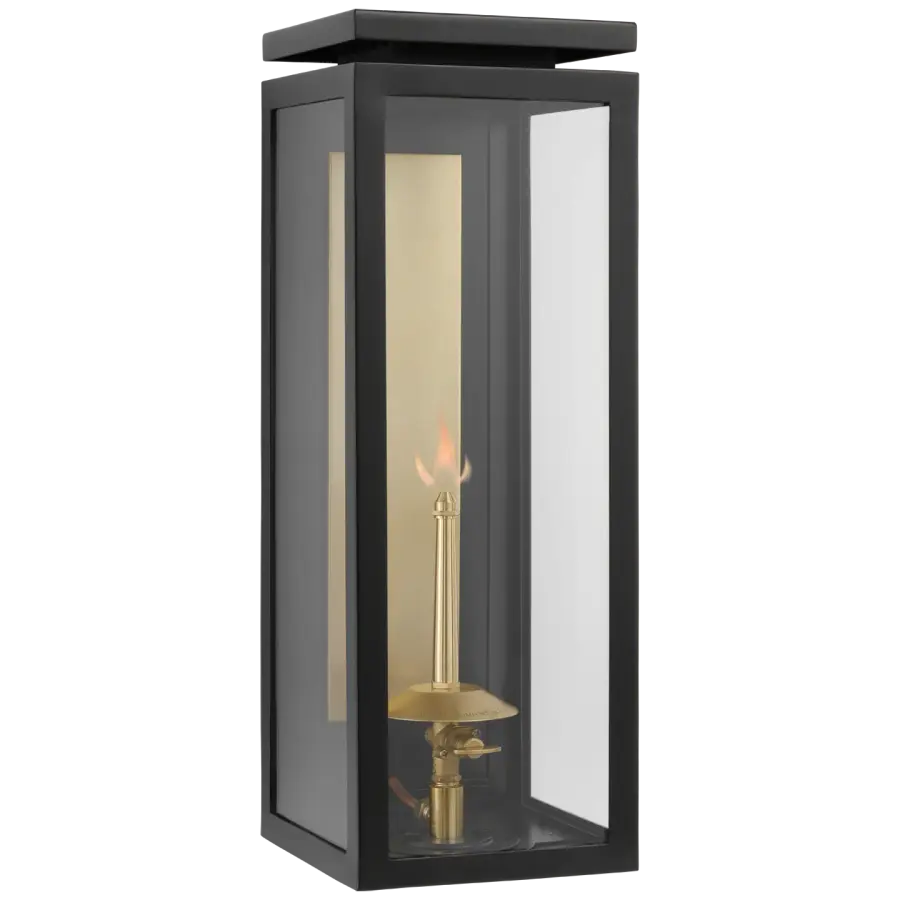 Classic Gas Lantern with Timeless Matte Black Finish