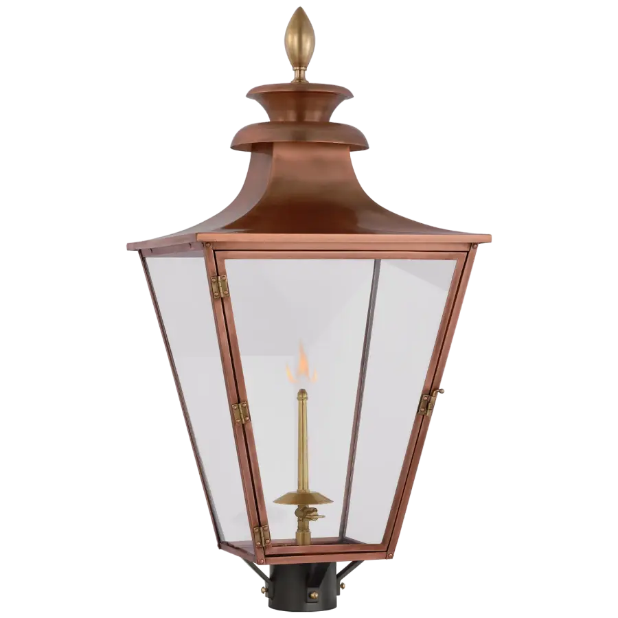 Albermarle Gas Post Light in Soft Copper and Brass