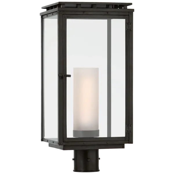 The Cheshire Post Light combines traditional design with durable aged iron construction and clear glass panels. Perfect for illuminating pathways, driveways, and outdoor living spaces with classic elegance.