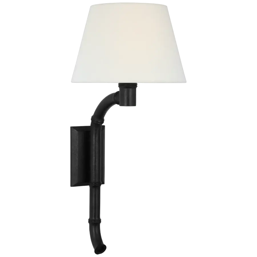 Alana 27" Curved Tail Sconce with Linen Shade