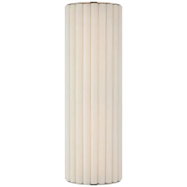Palati Large Tall Sconce in Polished Nickel with Linen Shade Open Box - alternate view
