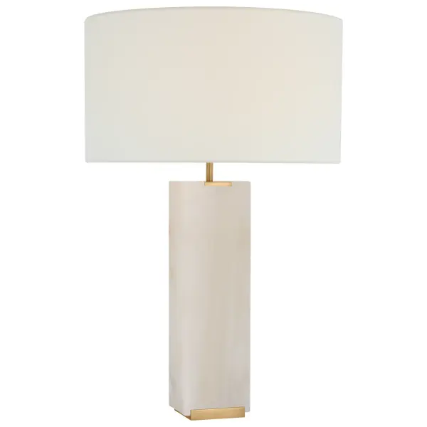 Elegant Tall Alabaster Lamp with Natural Stone Beauty