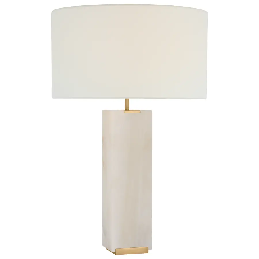 Elegant Tall Alabaster Lamp with Natural Stone Beauty