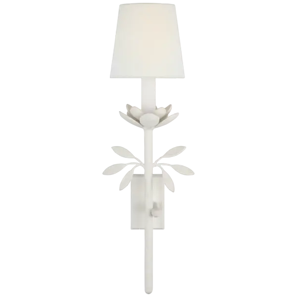 Clementine 22" Tail Sconce in Plaster White with Linen Shade Open Box