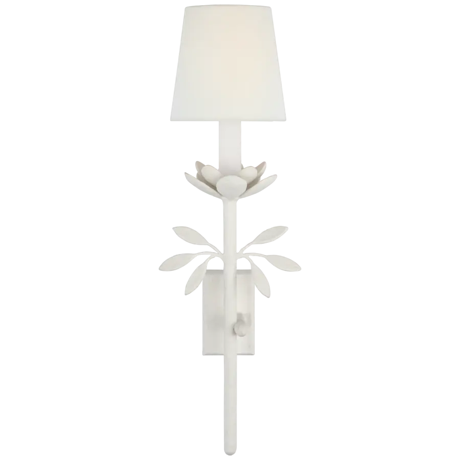 Clementine 22" Tail Sconce in Plaster White with Linen Shade Open Box