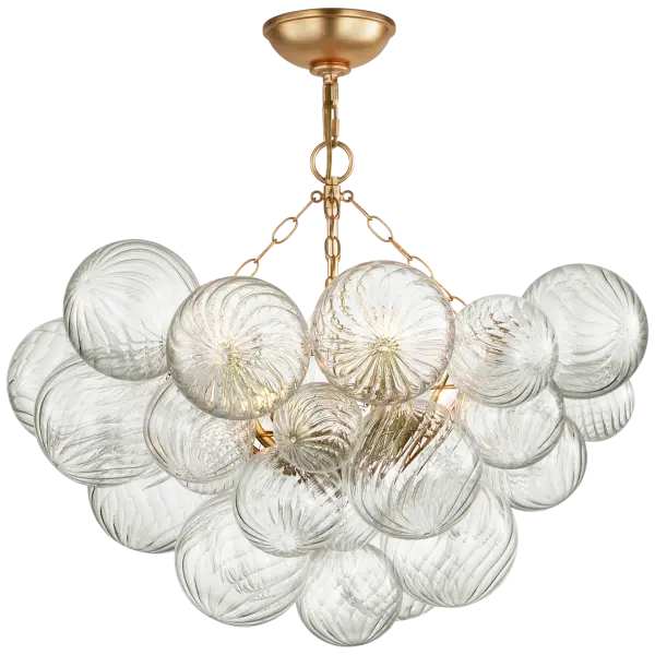 Talia 29" Semi-Flush Mount in Gild and Clear Swirled Glass Open Box