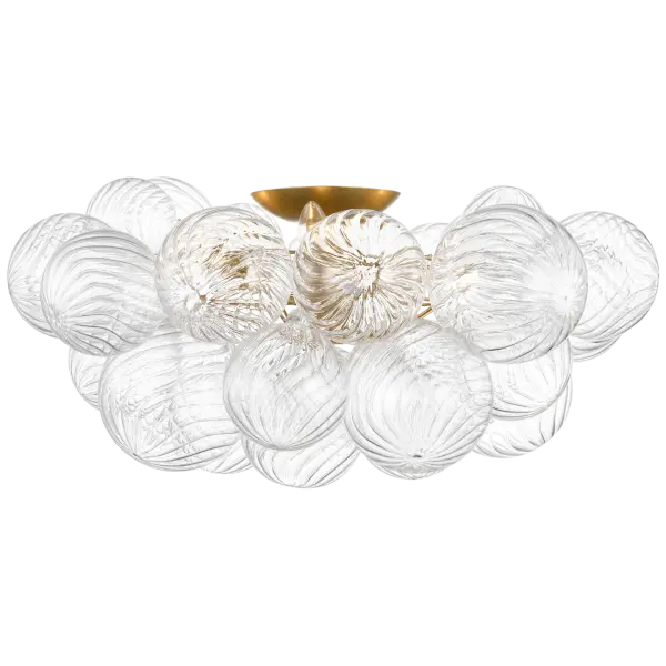 Talia 25" Flush Mount in Gild and Clear Swirled Glass Open Box