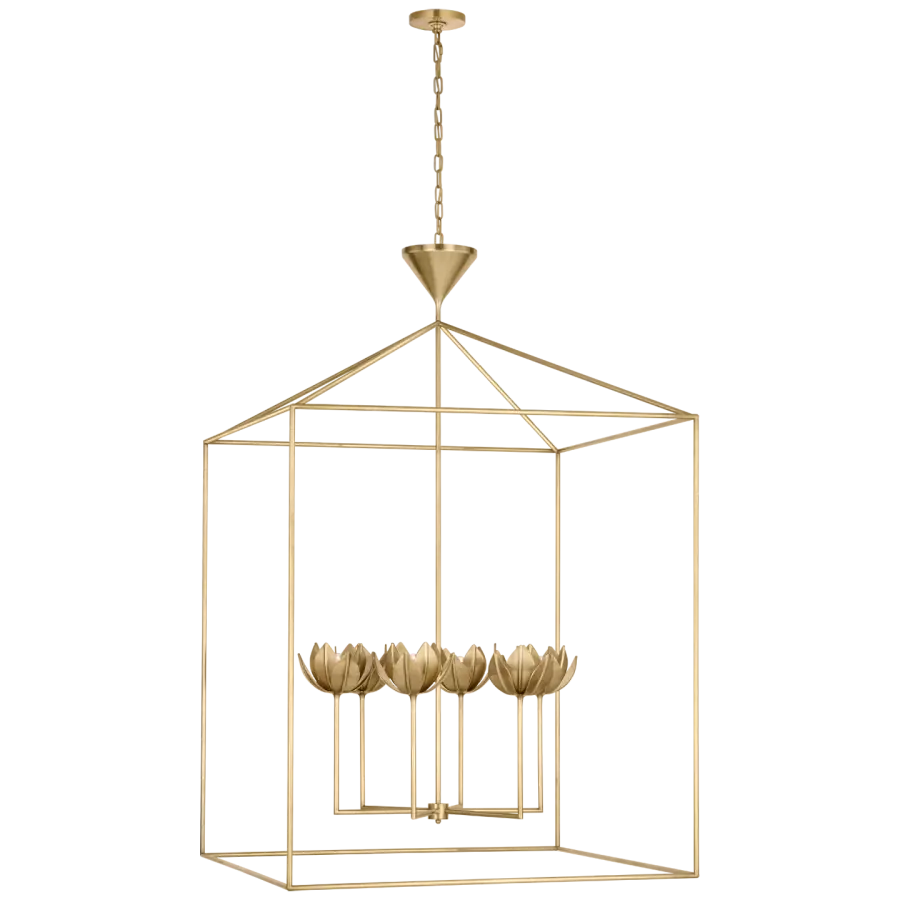 Alberto Grande Open Cage Lantern in Antique-Burnished Brass